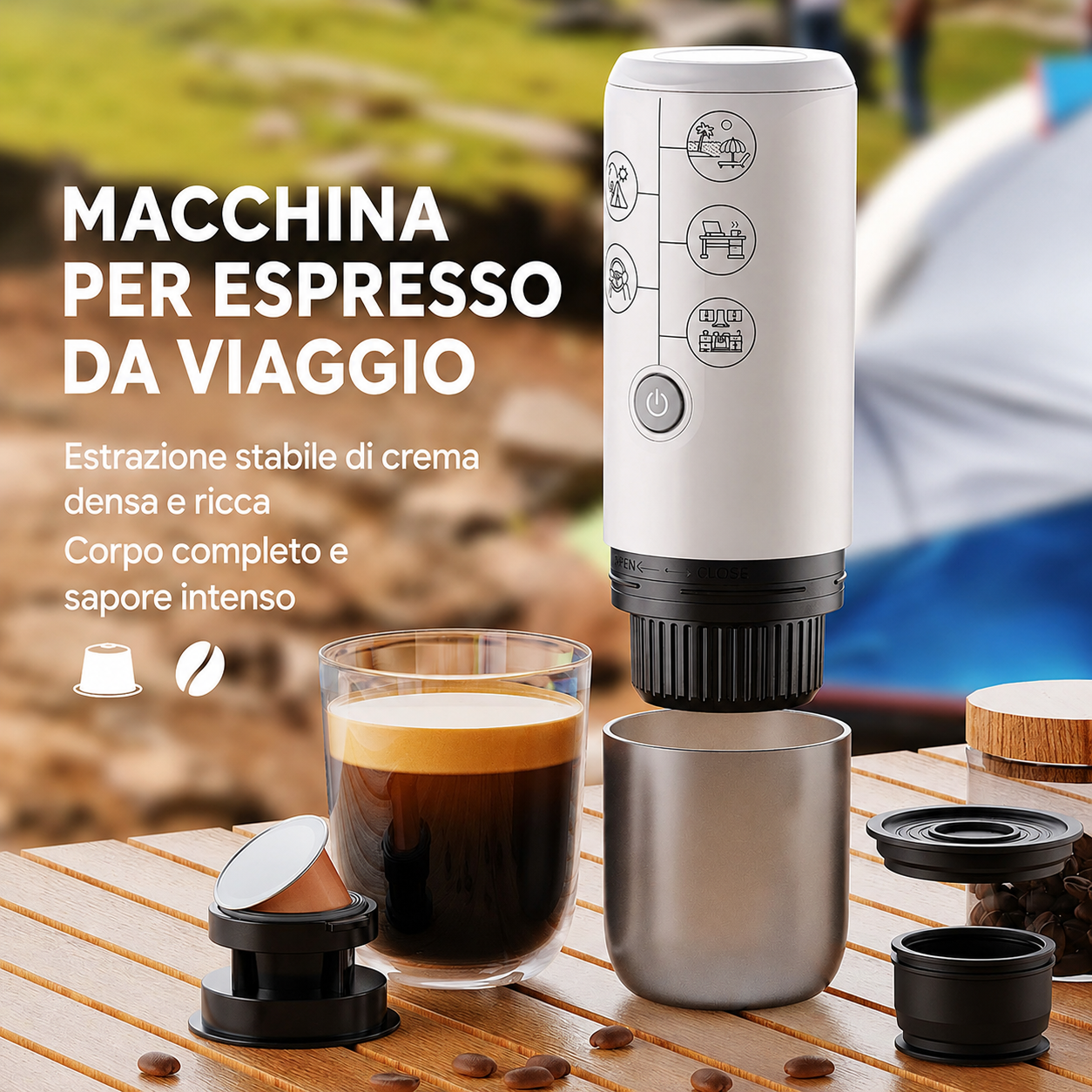 Macchina per caffè espresso portatile 2600 mAh